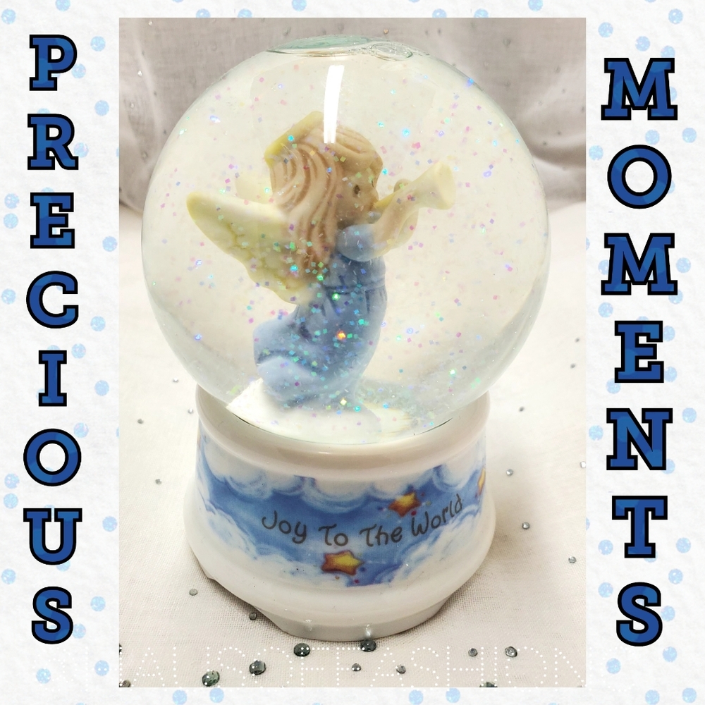 PRECIOUS MOMENTS 1996 Musical Angel Globe! Plus "Joy To The World!"